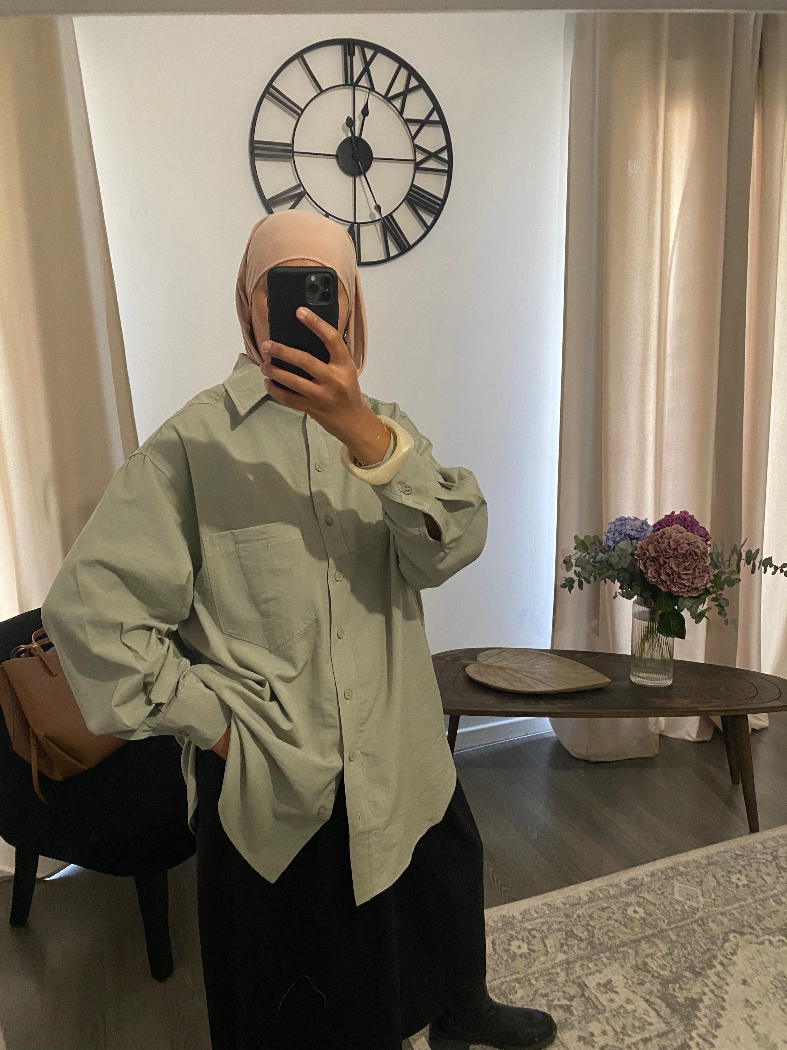 Chemise  Oversise Lola vert d'eau