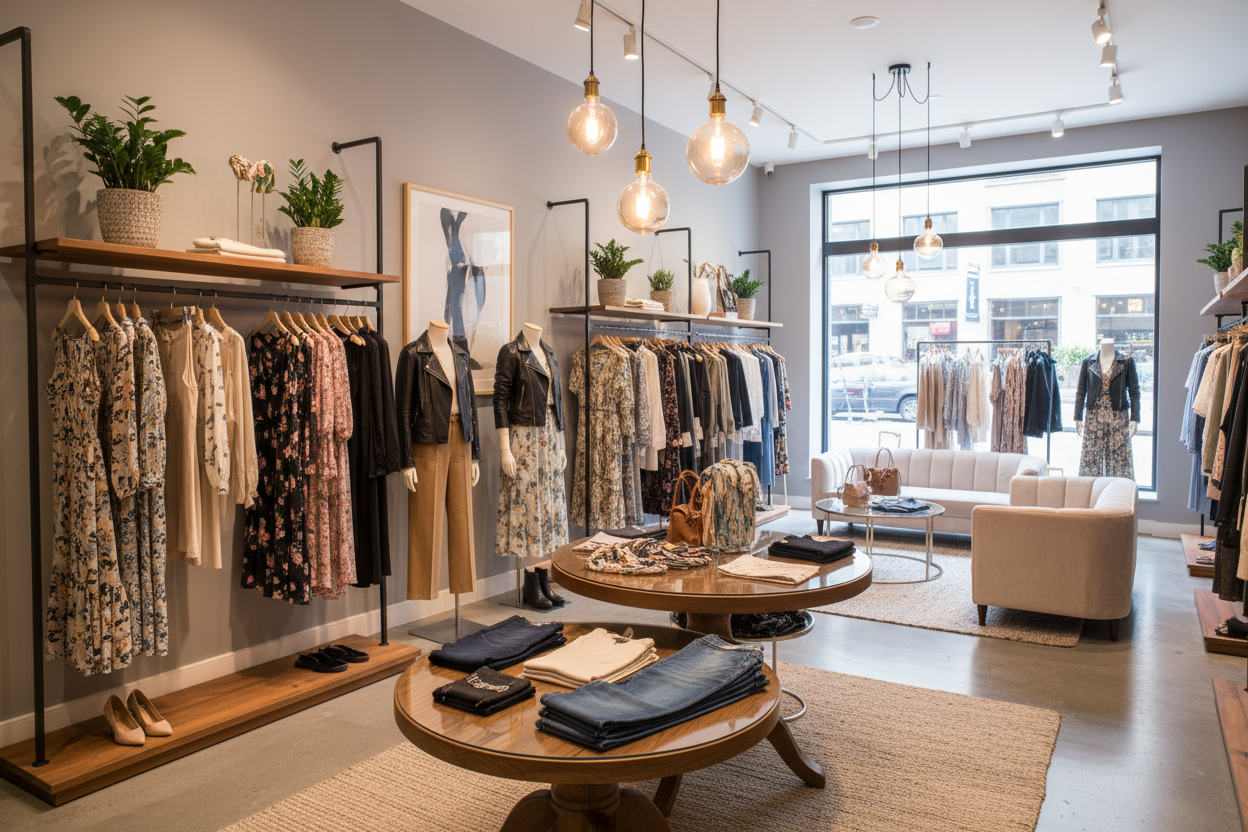 vetements dans une boutique